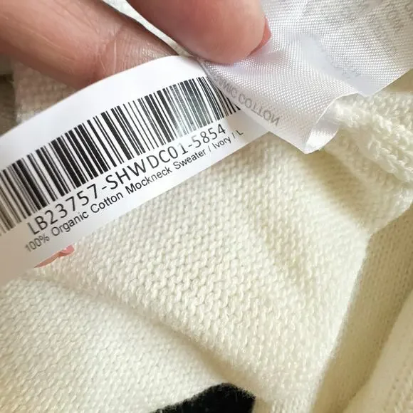 Quince 100% Organic Cotton Mockneck Sweater Ivory Size Large - Picture 6 of 8